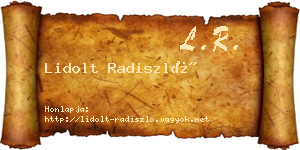 Lidolt Radiszló névjegykártya